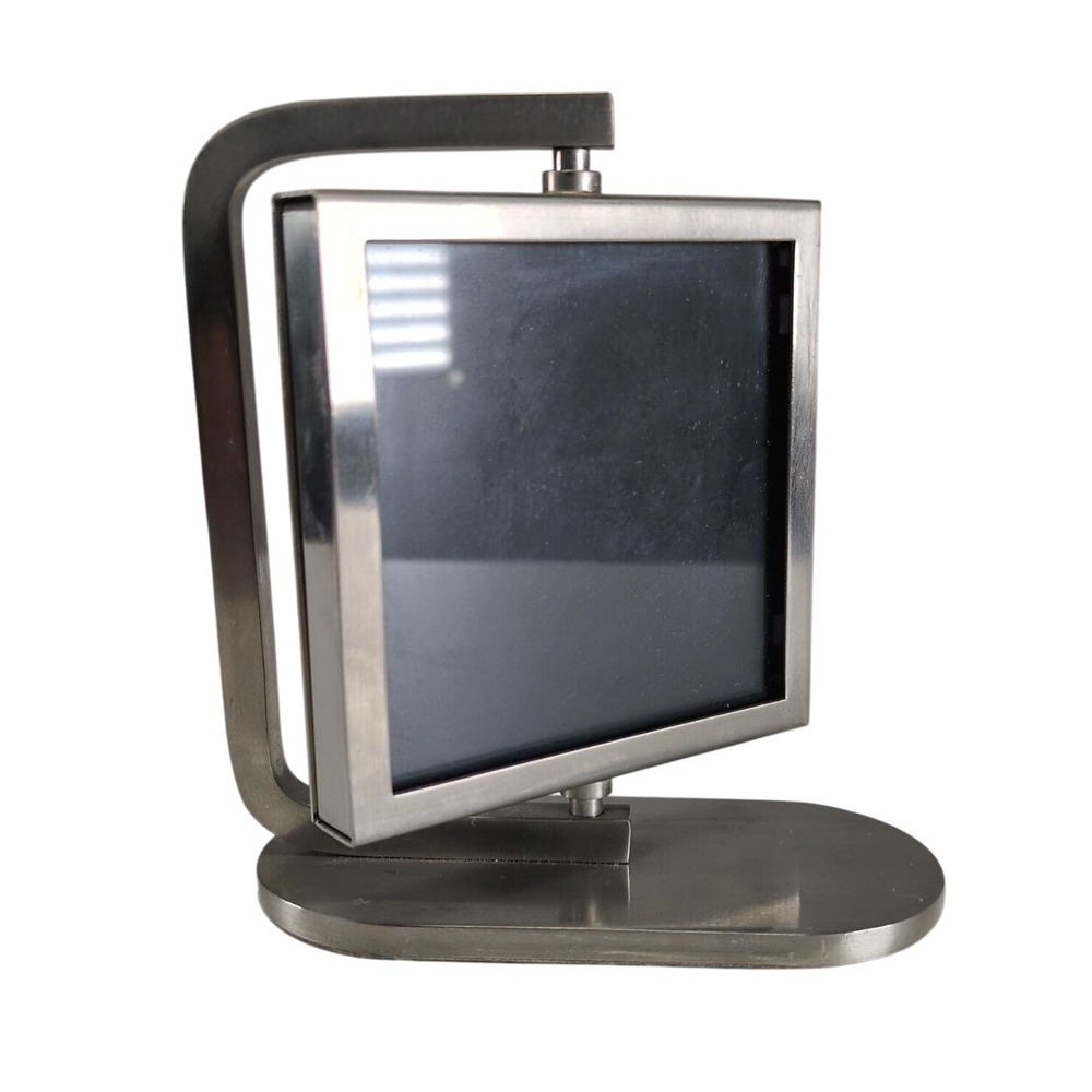 Pottery Barn Brushed Nickel Double Sided 3x3 Swing‎ Picture Frame Heavyweight